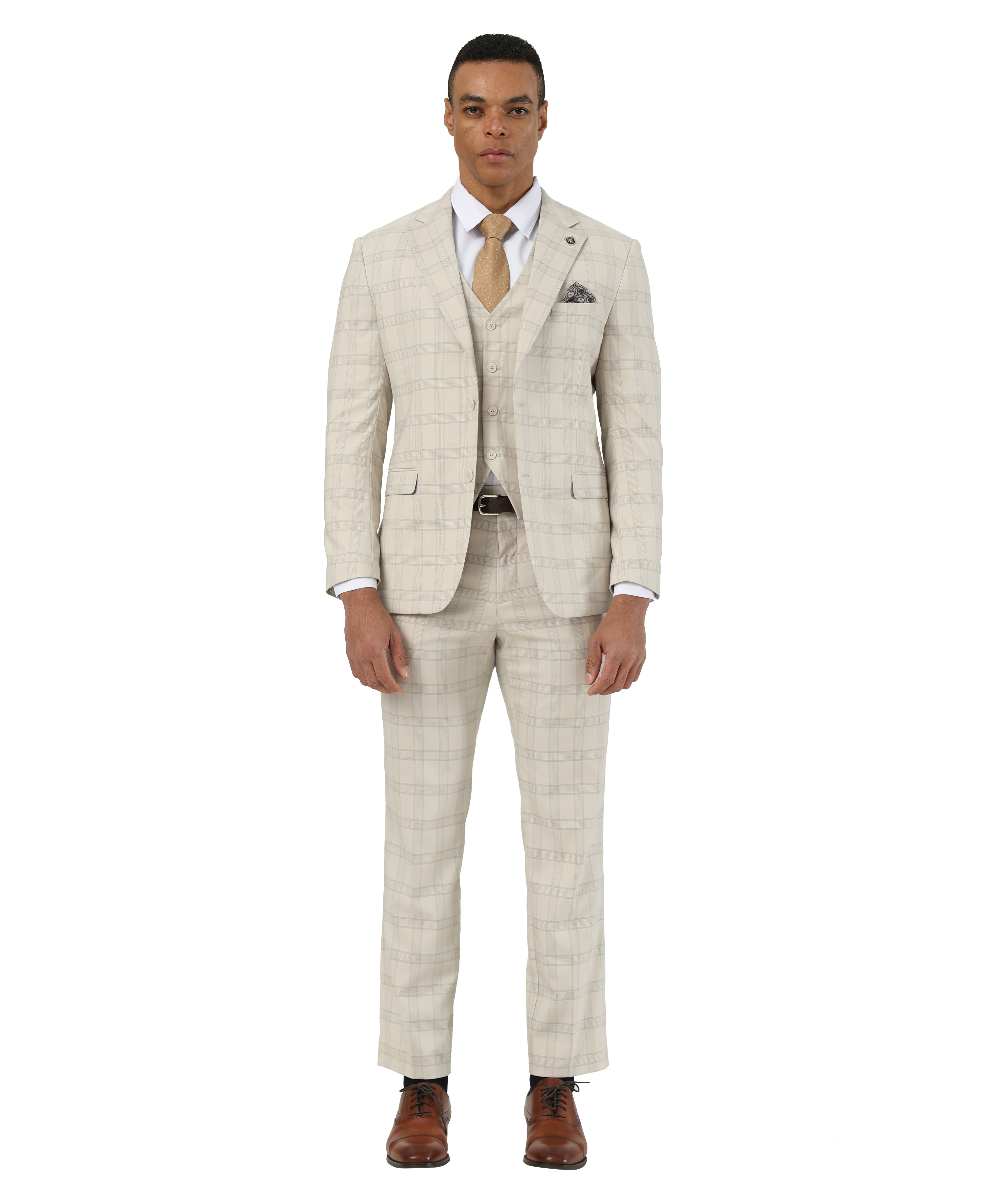 Mens Suit Glen Plaid 3pc by Stacy Adams